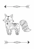 Fox poster 094 - Graphic design featuring a fox with geometric patterns and arrows on the sides.