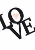 Love 132 Poster - Graphic design with large letters spelling LOVE and a heart in the center.