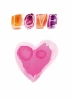 Love 139 Poster - Graphic design with heart-shaped text in orange, purple, and pink colors.