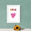 Love 139 Poster - Graphic design featuring the word LOVE and a pink heart on a white background.