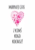 Poster Waste time with someone you love 140 - Graphic design. Heart made of pink dots on a white background.