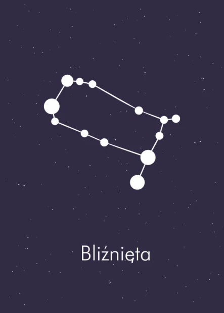 Gemini Zodiac Poster 104 - Graphic design featuring a white constellation and "Gemini" text on a dark background.