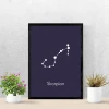Scorpio Zodiac Sign Poster 109 - Graphic design with a white constellation outline on a dark purple background.