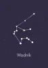Aquarius Zodiac Sign Poster 112 - Graphic design with white stars on a dark purple background forming the constellation.