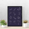 Zodiac Signs Poster 114 - Graphic design featuring white zodiac constellations on a dark background.