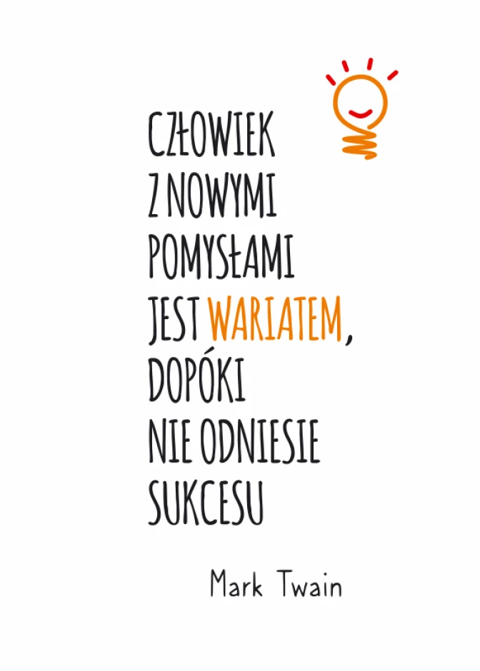 Poster "Man with Ideas 148" - Graphic design with black and orange text and a lightbulb icon.