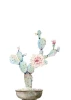 Cactus poster 165 - Graphic design featuring a cactus in a pot with pink flowers and green stems.