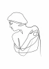 Poster Woman 191 - Graphic design. Simple line depicts a woman\'s silhouette in profile.