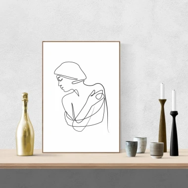 Woman Poster 191 - Graphic design featuring a minimalist silhouette of a woman.