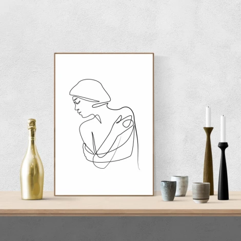 Woman Poster 191 - Graphic design featuring a minimalist silhouette of a woman.