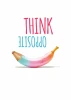 Think Opposite poster 150 - Graphic design with pink THINK, blue opposite, and a pink crayon below.