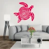 Turtle wall sticker 2485 - Living room decor with light-colored walls and gray furniture.