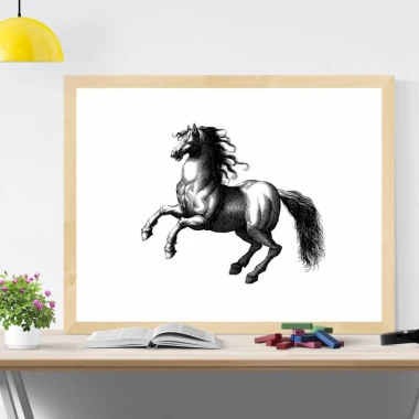 Horse poster 210 - Graphic design featuring a horse in motion on a white background.