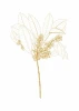 Leaf Poster 199 - Graphic design featuring a branch with leaves and flowers in shades of gold.