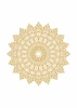 Mandala poster 203 - Graphic design with a round motif featuring symmetrical shapes and gold-toned details.