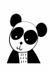 Panda bear poster 217 - Graphic design featuring a panda with large ears and round eyes.