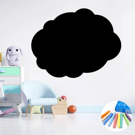 Chalk cloud sticker 370 - Ideal for a child\'s room with light-colored walls and pastel furniture.