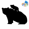 Chalk sticker for kids featuring a bear silhouette with a small bear on its back.