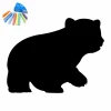 Chalk sticker for kids featuring a sitting bear silhouette, design 372.