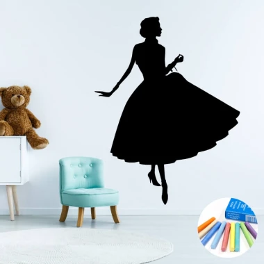 Chalk sticker for kids silhouette 369 - Decorates a child\'s room with light walls and pastel-colored furniture.