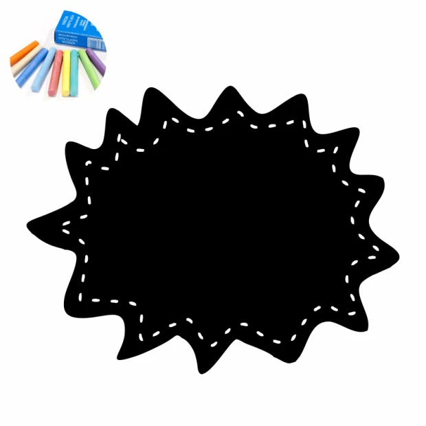 Chalk sticker speech bubble 367 - Graphic design with a jagged edge shape resembling a speech bubble.