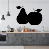 Chalkboard magnetic board pear apple 073 - Kitchen decor. Gray walls and dark furniture.
