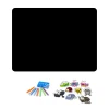 Chalkboard magnetic board with rounded corners 017 - Graphic design. Black background with colorful crayons and shaped magnets.