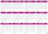Universal dry-erase annual calendar in English, featuring a simple grid layout of months.