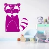 Raccoon wall sticker 2490 - Decor for a child\'s room with light-colored walls and pastel furniture.