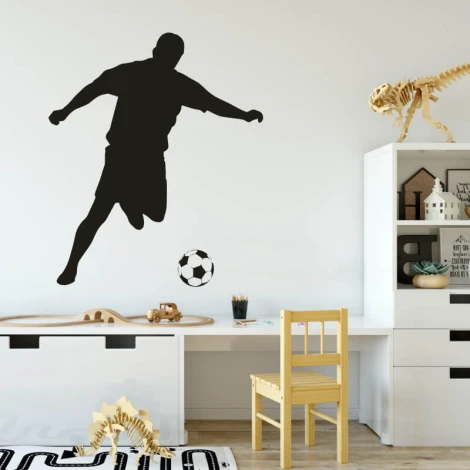 Kids\' soccer player painting template 2486 - Decor for a child\'s room. Bright walls, minimalist furniture.