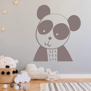 Panda painting template for kids 2492 - Decor for a child\'s room with light-colored walls and wooden floor.