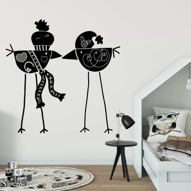 Scandinavian-style painting template 2488 - Bedroom arrangement with light walls and minimalist furniture.