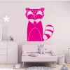 Raccoon painting template 2490 - Decor for a child\'s room. Light-colored walls and minimalist furniture.