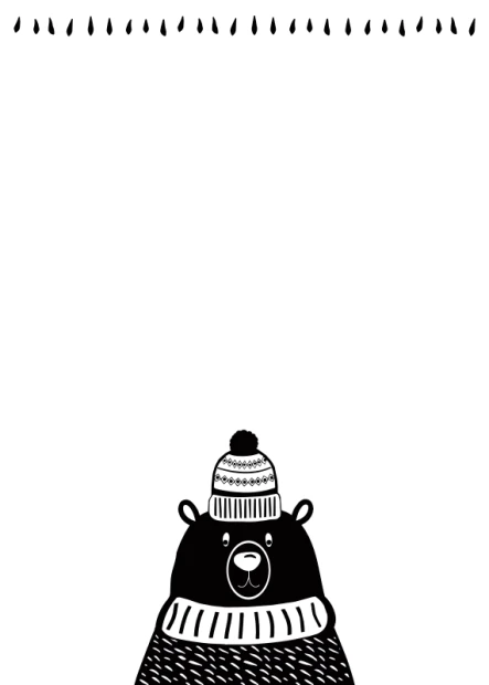 Magnetic dry-erase board for kids featuring a black bear in a hat on a white background.