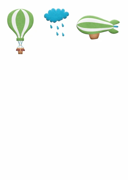 Dry-erase board for kids featuring balloons, clouds, and airships in bright colors.