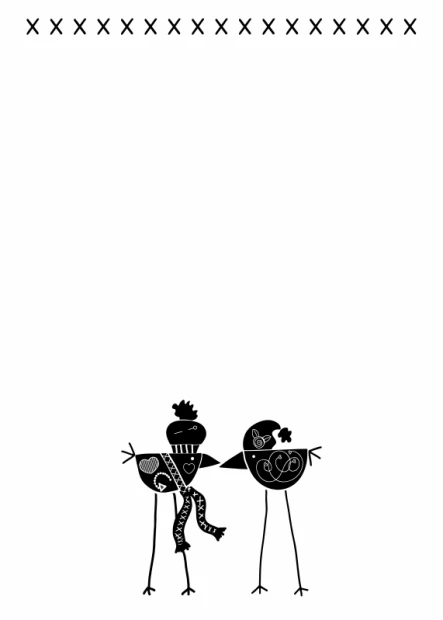 Children\'s dry-erase board with birds design - Two birds with different patterns on a white background.