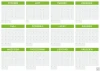 Magnetic dry-erase board, universal yearly calendar 459 - Graphic design. Simple monthly layout in a grid.
