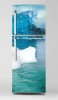 Fridge wrap sticker P1106 - Graphic design featuring a glacier in shades of blue.