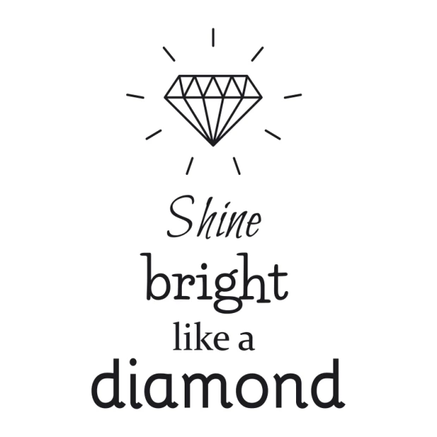 Wall sticker "shine bright like a diamond 2496" - features a diamond with rays and text design.