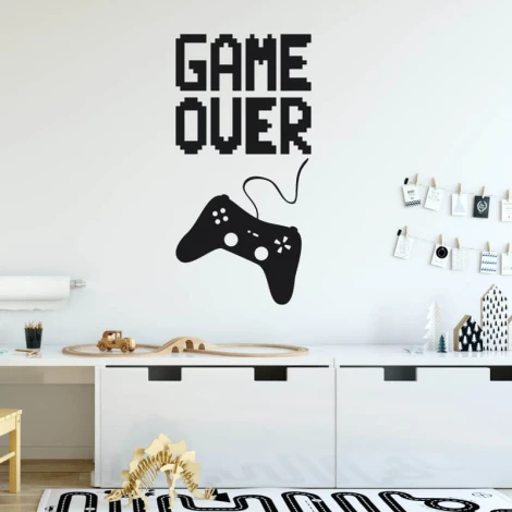Children\'s painting template "Game Over" 2495 - Decor for a kids\' room with light-colored walls and modern furniture.