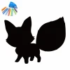 Chalk sticker for kids featuring a fox with big ears and a fluffy tail in a black silhouette design.