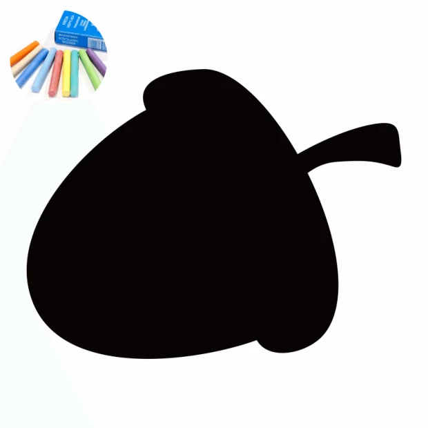 Chalk sticker for kids, acorn design with a clear outline, no details.