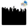 Chalk sticker city 379 - Graphic design. City silhouette with various building shapes.