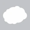 White cloud-shaped dry-erase board with rounded edges on a gray background.