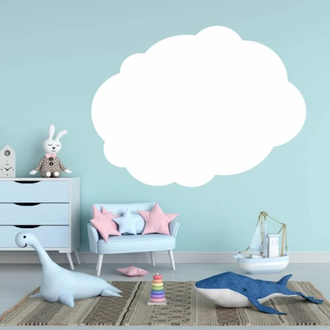 Cloud dry-erase board 370 - Decor in a children\'s room. Light-colored walls and pastel furniture.