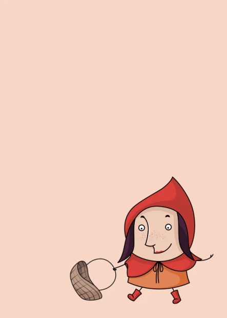 Dry-erase board for kids Little Red Riding Hood 465 - Graphic design featuring a girl in a red hood.