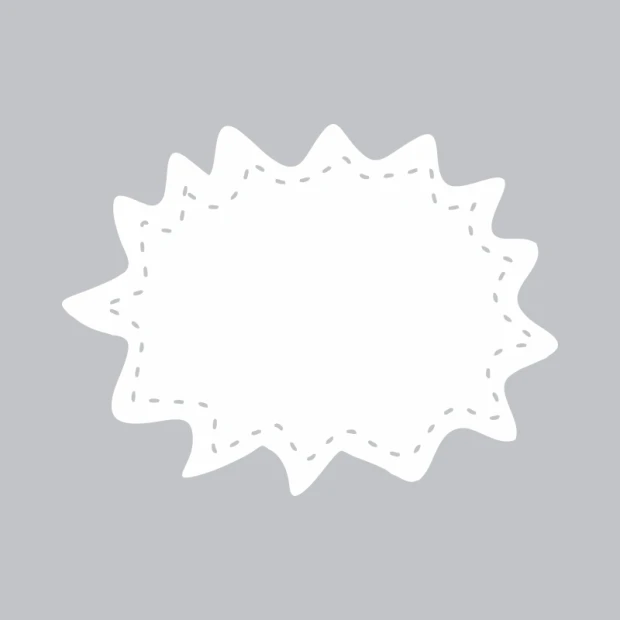 Dry-erase board speech bubble 367 - Graphic design with wavy edges resembling a speech bubble.