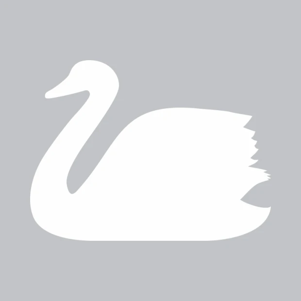 Swan-shaped whiteboard 377 - Features clear contours and smooth lines in a graphic design.