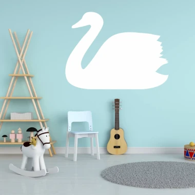 Swan dry-erase board 377 - Styled in a child\'s room with light blue walls.