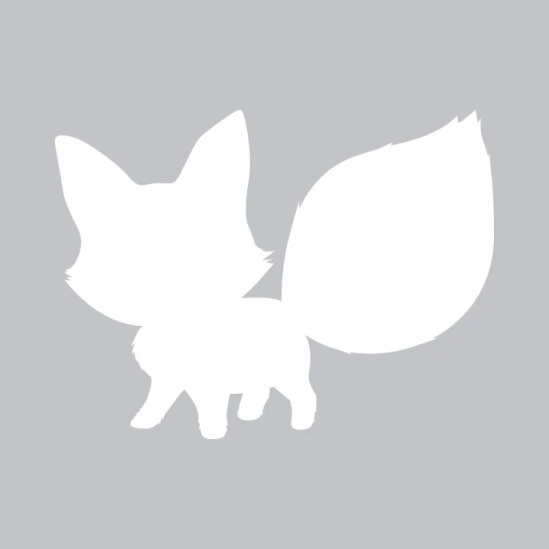 Dry-erase board fox 378 - Graphic design. Fox shape with a large tail, straight lines, and rounded edges.